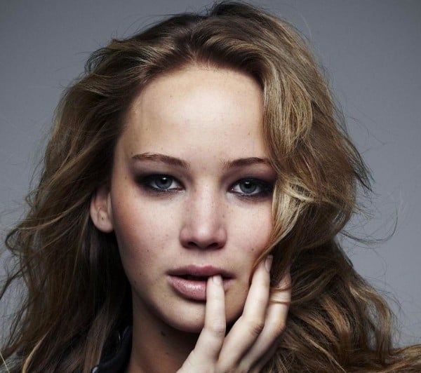 freckled Jennifer Lawrence 