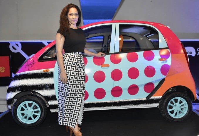 Masaba Gupta with Tata Nano, Car designer, Indian Fashion Designer